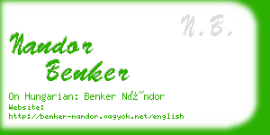 nandor benker business card